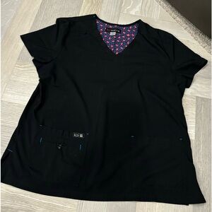 KOI SCRUB TOP LARGE BLACK